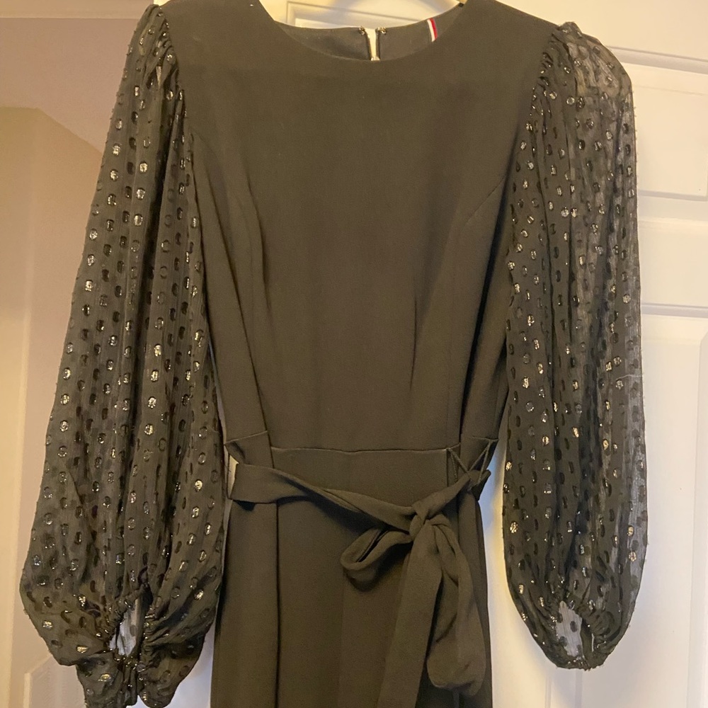 Tommy Hilfiger black jumpsuit sheet sleeves worn once